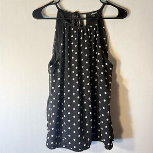 Express Black and White Polka Dot Blouse